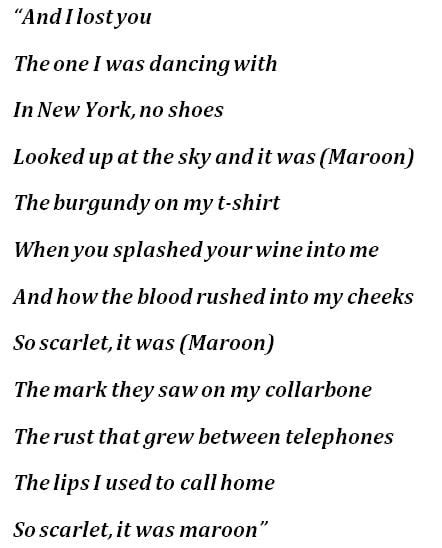 maroon lyrics|marjorie lyrics.